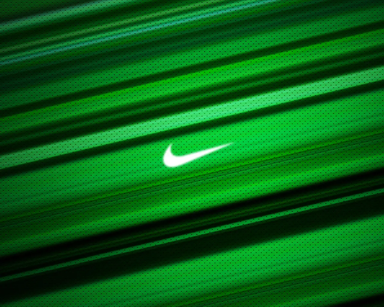 Green Striped Nike Swoosh Logo