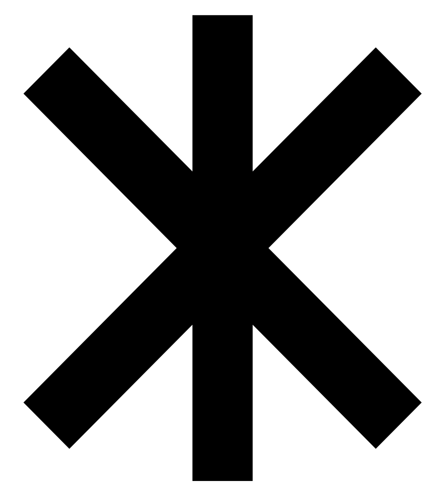 Black Asterisk Symbol on Transparent Background
