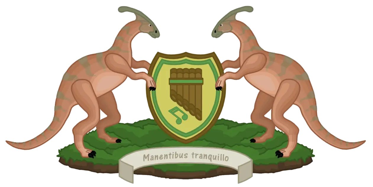 Dinosaur Crest Emblem with Shield