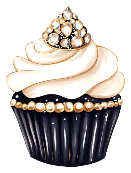 Luxurious Cupcake with Jewel Decoration