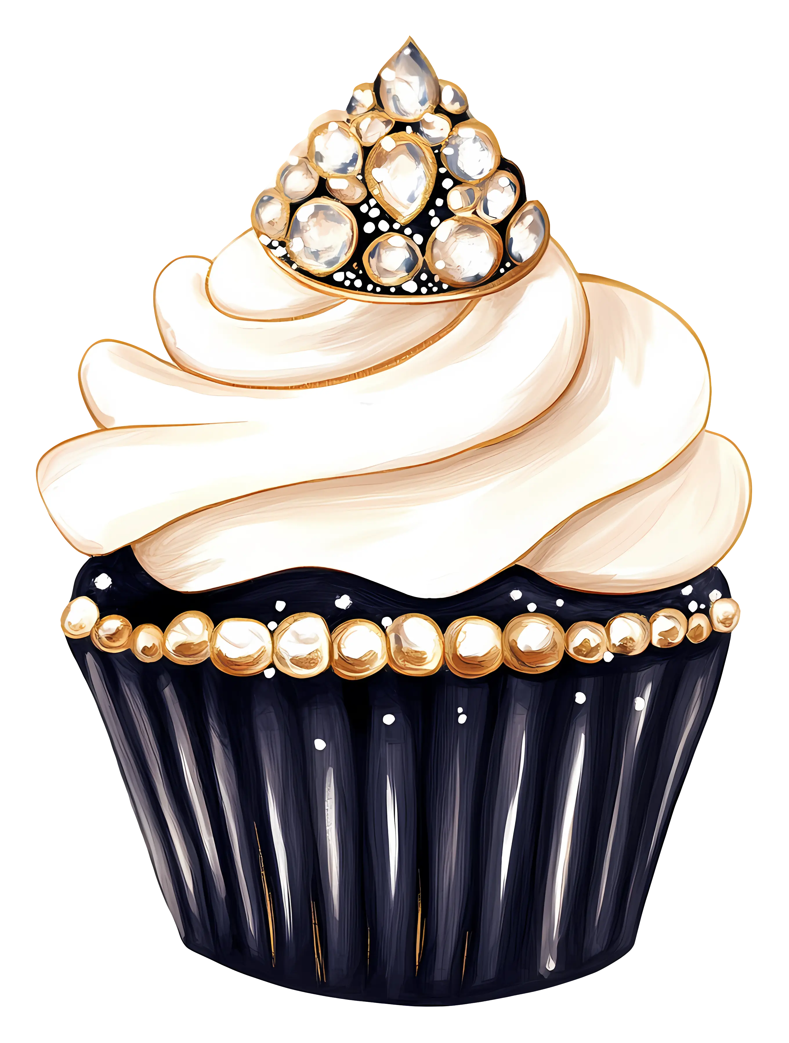 Luxurious Cupcake with Jewel Decoration