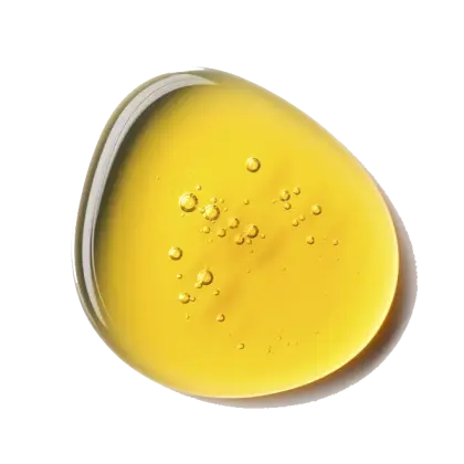Golden Oil Drop with Bubbles