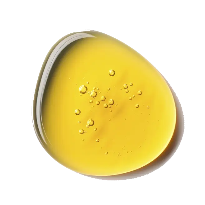Golden Oil Drop with Bubbles