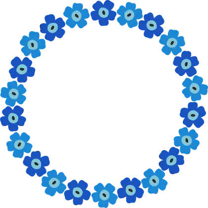 Blue Flower Wreath