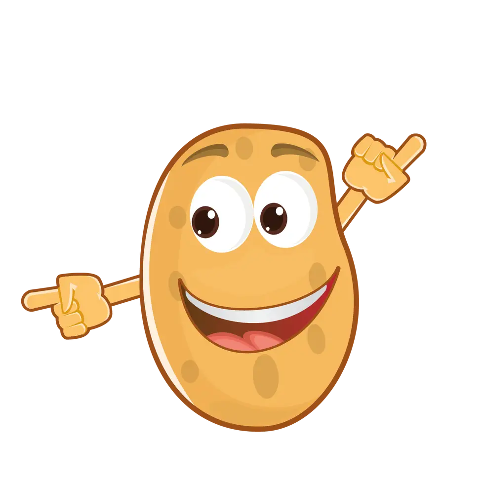Happy Cartoon Potato Illustration