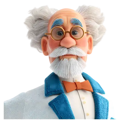 Old Scientist Character Illustration