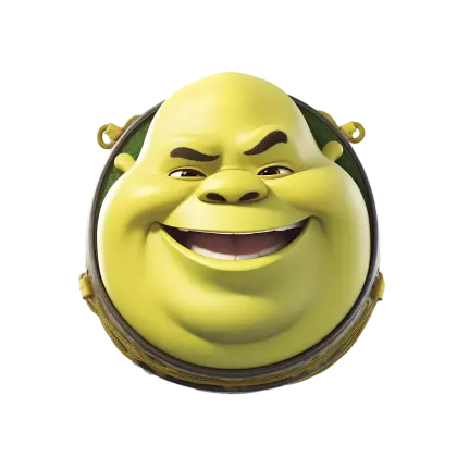 Green Ogre Face Cartoon