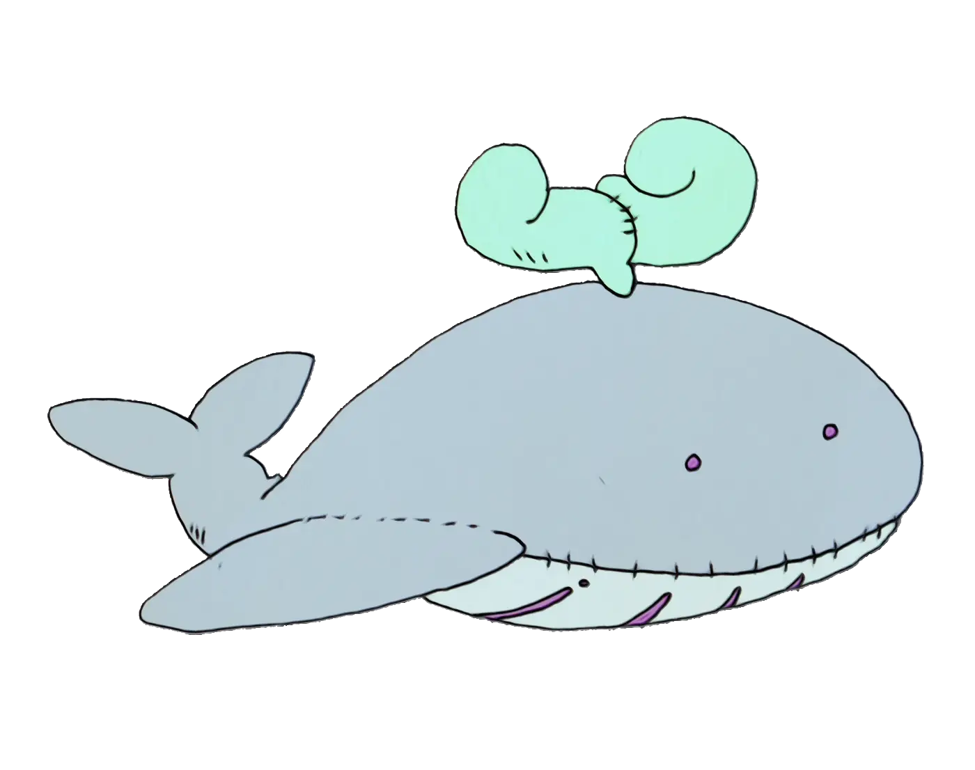 Cute Cartoon Whale Illustration