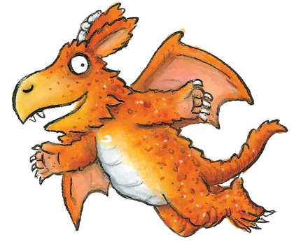 Cute Orange Dragon Cartoon Character