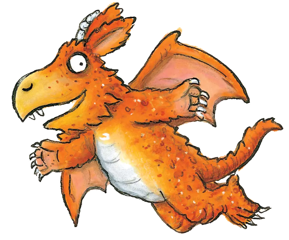 Cute Orange Dragon Cartoon Character