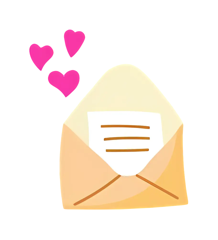 Love Letter with Pink Heart Graphics