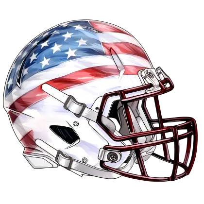 American Football Helmet with US Flag Illustration