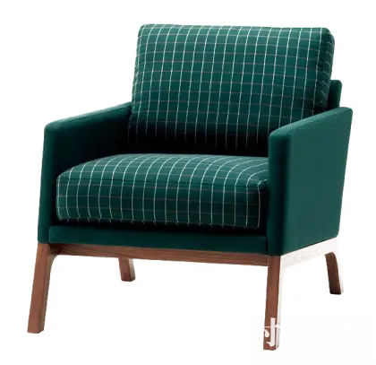 Comfortable Green Plaid Armchair
