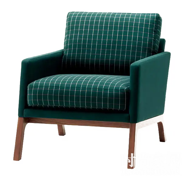 Comfortable Green Plaid Armchair