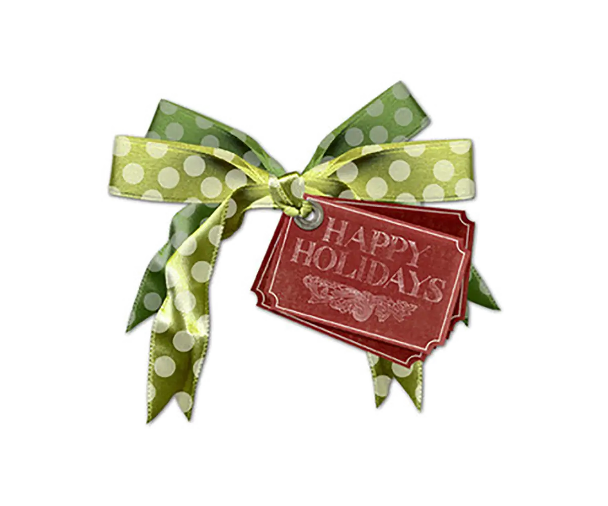 Green Holiday Bow with Tag