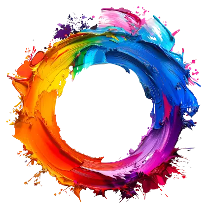 Colorful Paint Circle Abstract Art