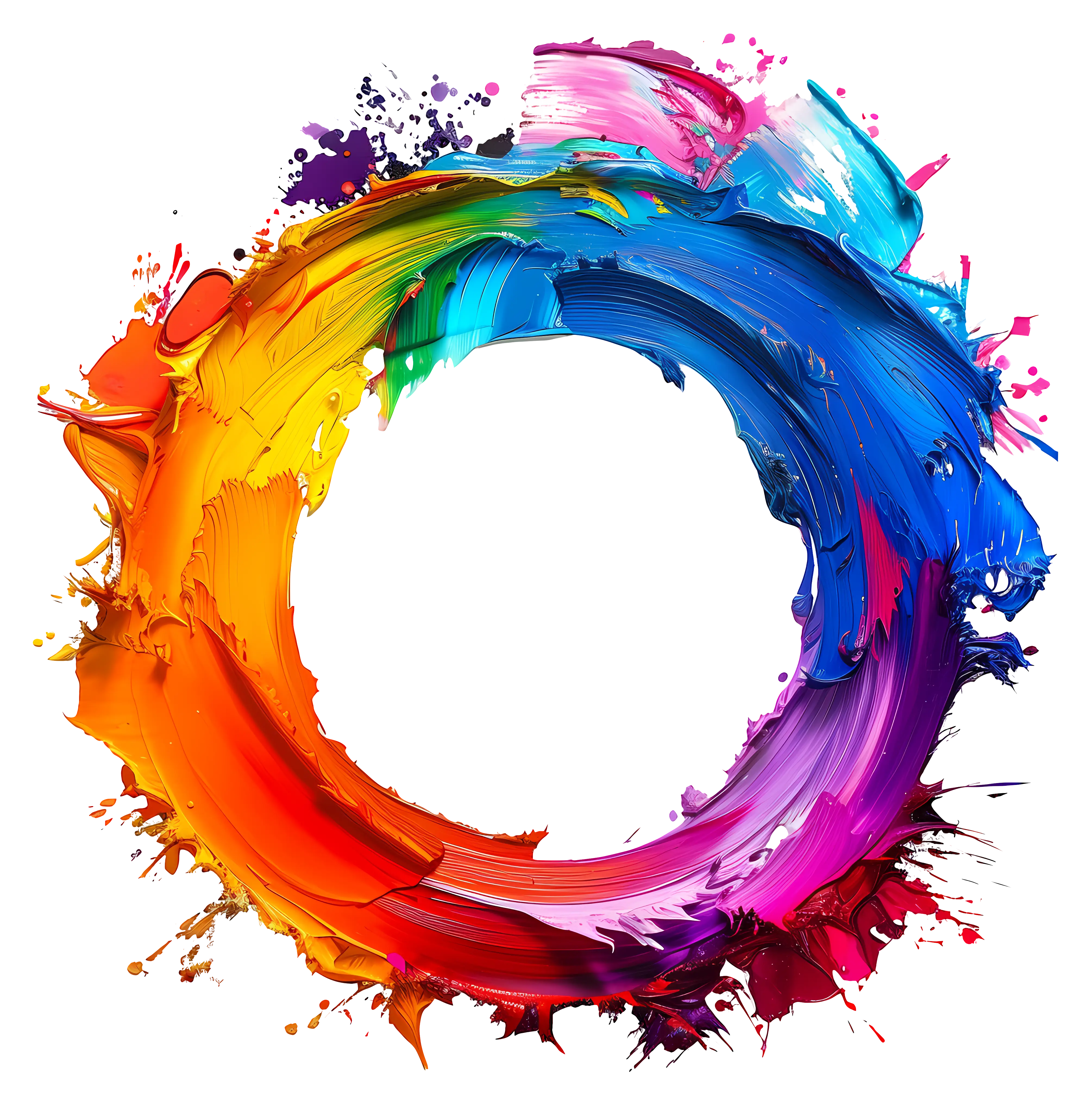 Colorful Paint Circle Abstract Art