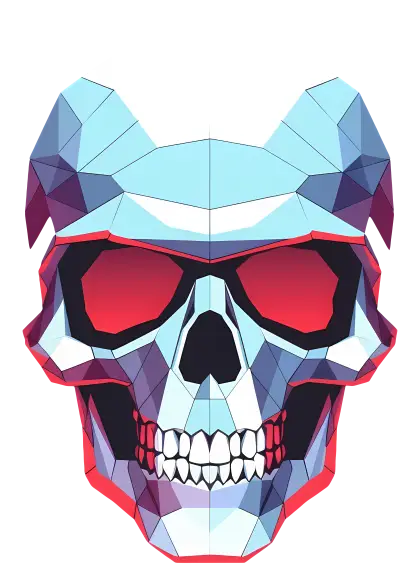 Geometric Skull with Red Eyes