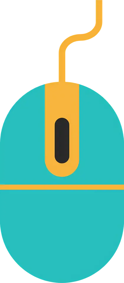 Colorful Corded Computer Mouse Illustration