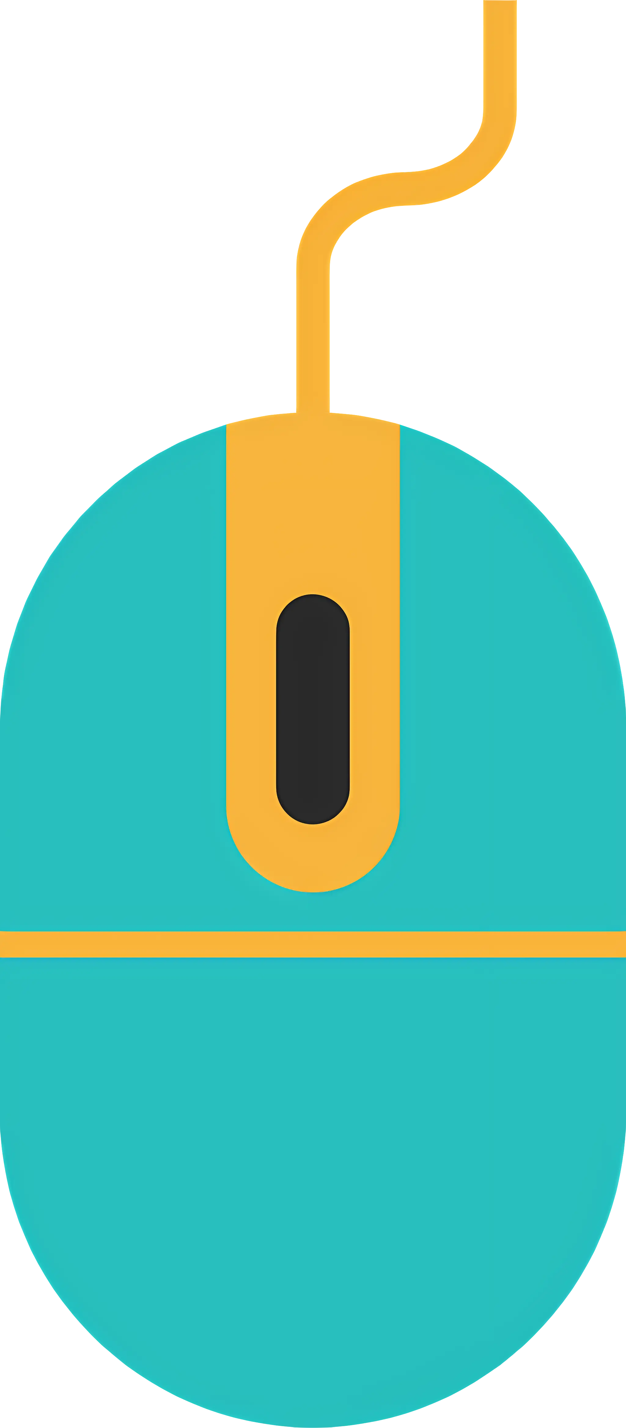 Colorful Corded Computer Mouse Illustration