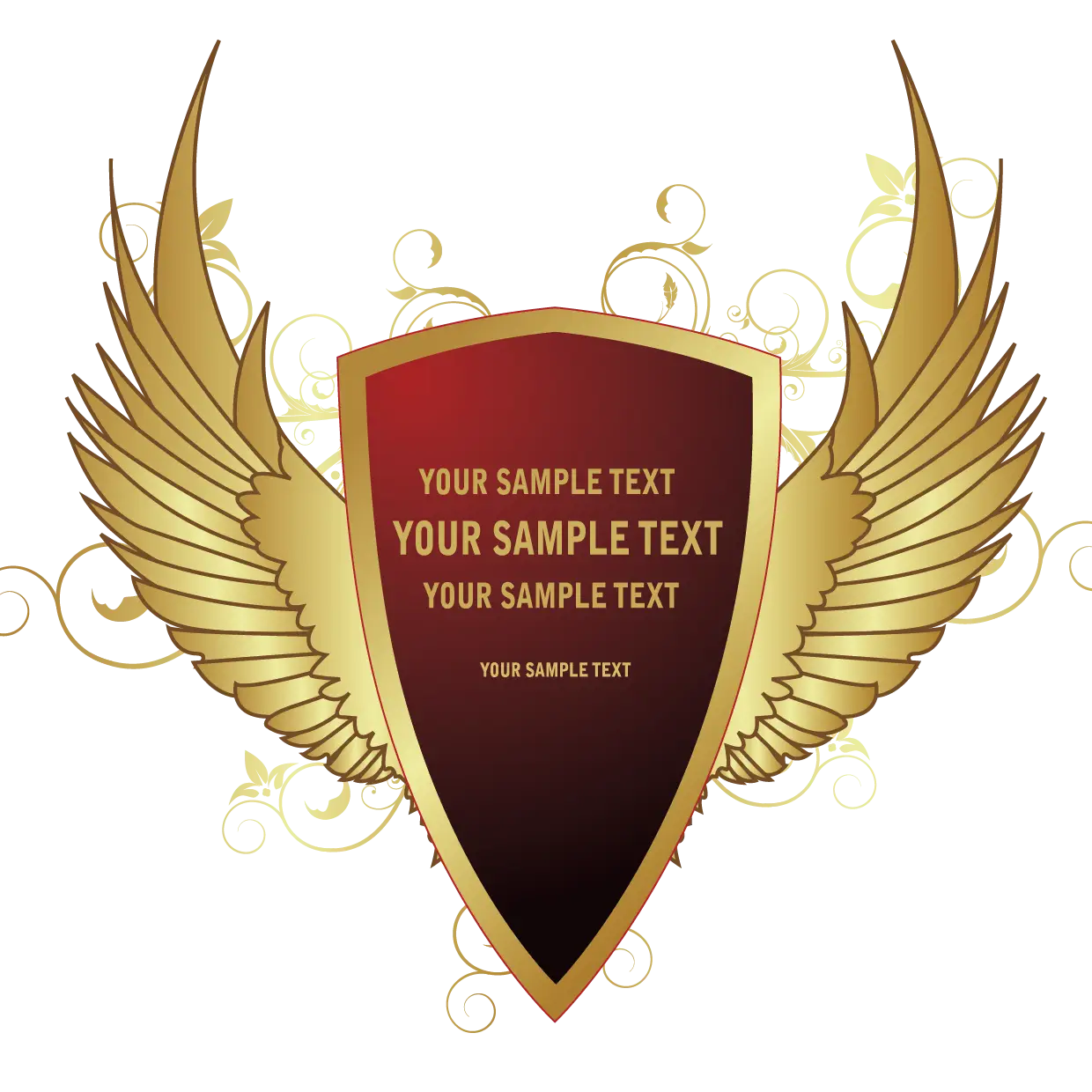 Golden Winged Shield Emblem