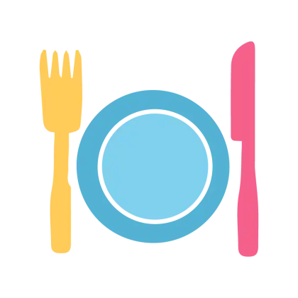 Dining Set with Fork, Knife, and Plate