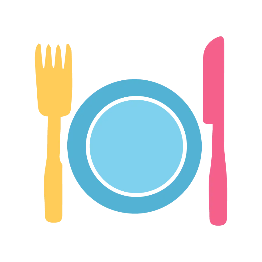 Dining Set with Fork, Knife, and Plate