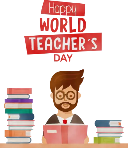 World Teacher&#039;s Day Illustration with Books and Teacher