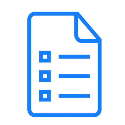 Checklist Document Icon in Blue