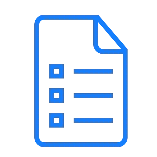 Checklist Document Icon in Blue