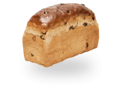 Loaf of Raisin Bread with Glossy Finish