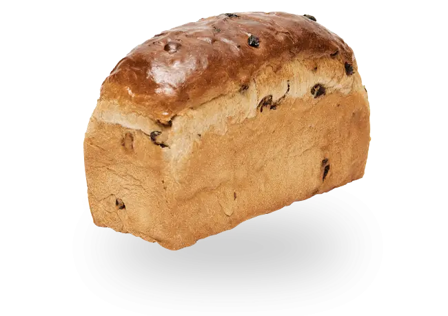 Loaf of Raisin Bread with Glossy Finish