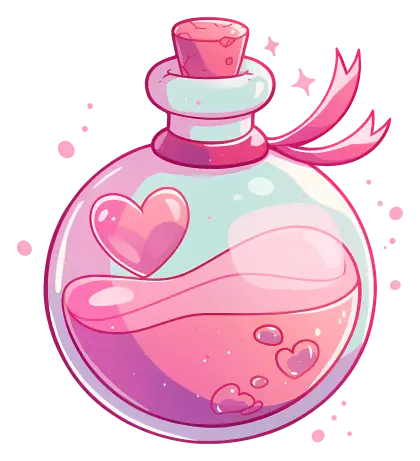 Pink Love Potion with Hearts Inside