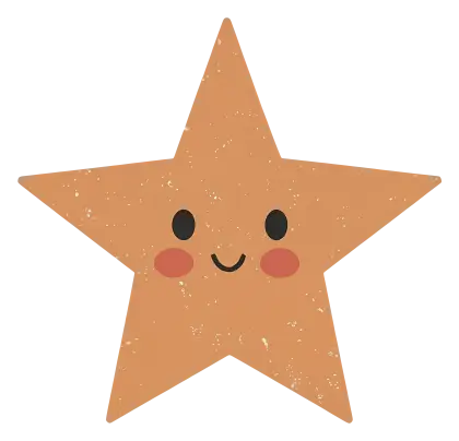 Smiling Star with Cute Face