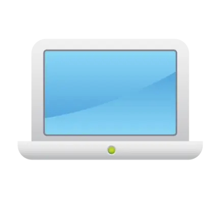 Digital Laptop Icon with Blue Screen
