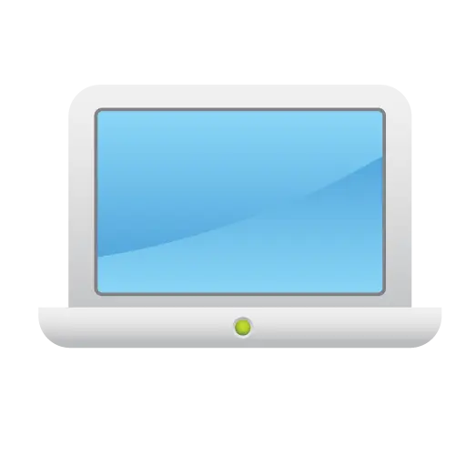 Digital Laptop Icon with Blue Screen