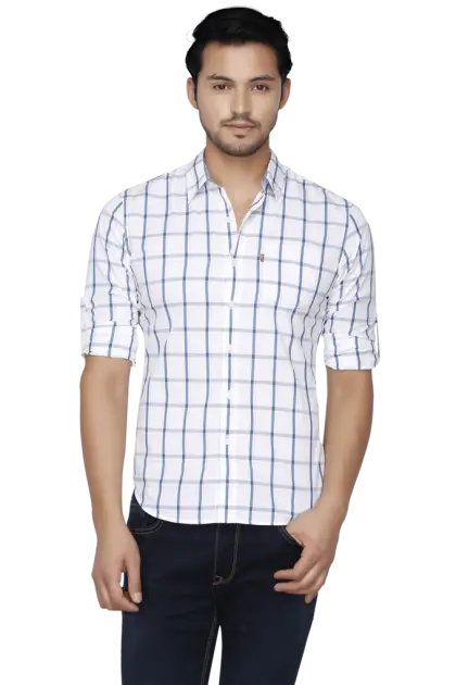 Man in Casual Checkered Shirt