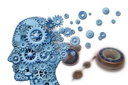 Head with Gears for Cognitive Thinking Representation