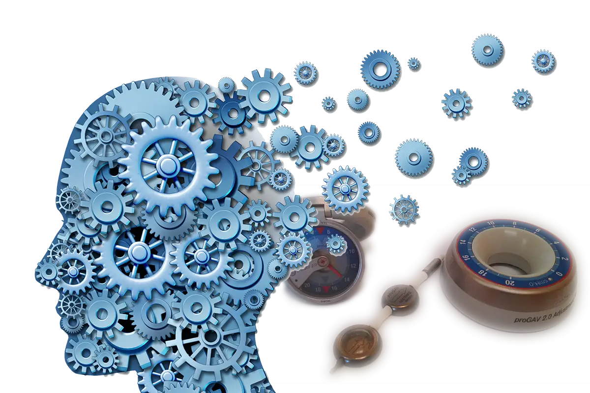 Head with Gears for Cognitive Thinking Representation
