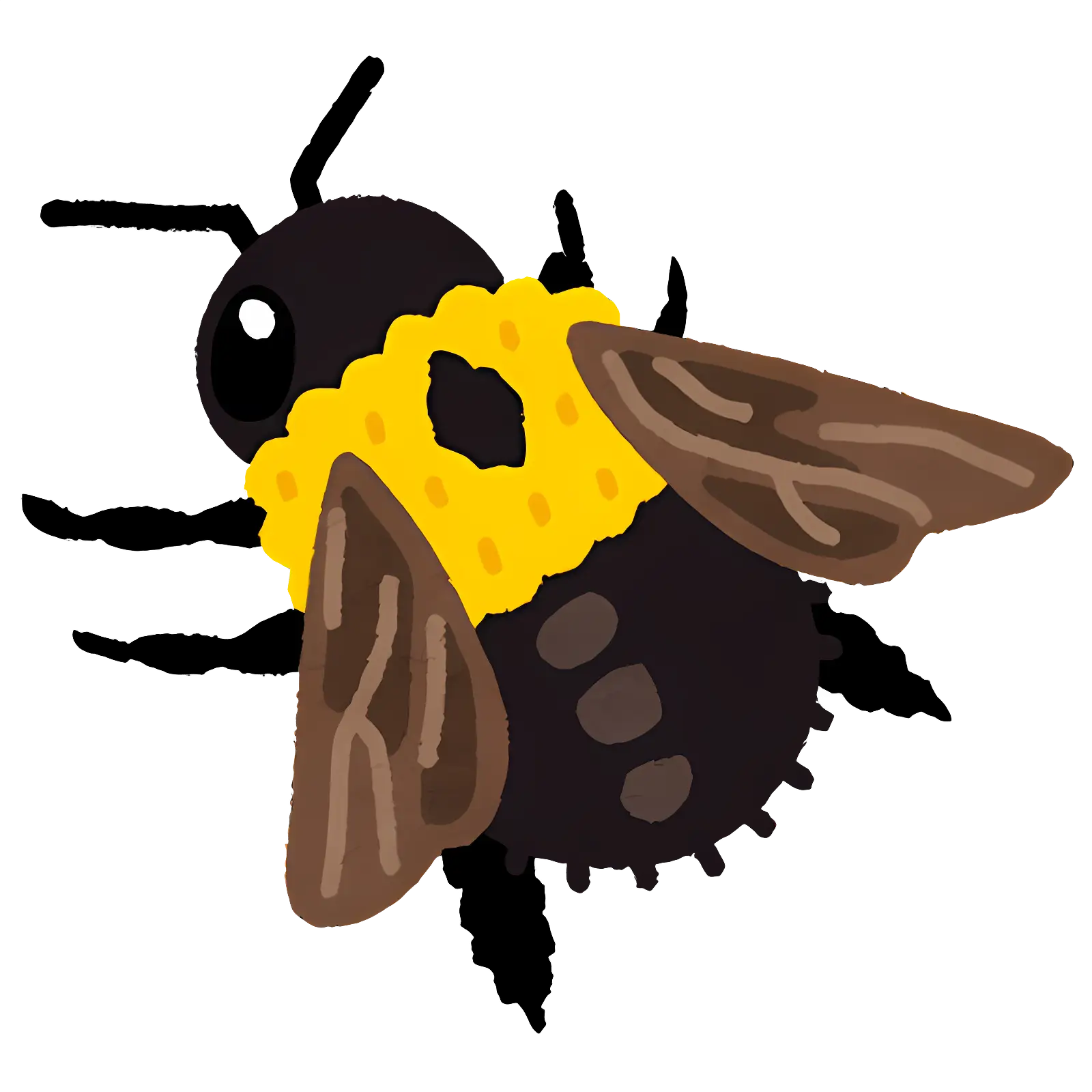 Cute Bee with Yellow and Black Stripes