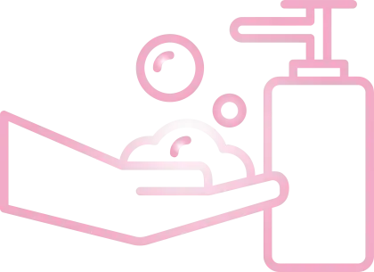 Pink Handwashing Icon Representation