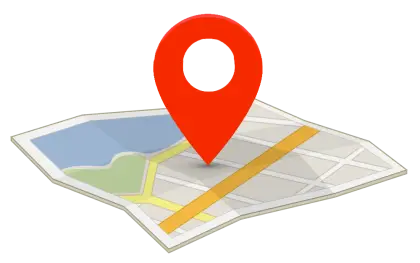 Map Illustration with Red Location Pin