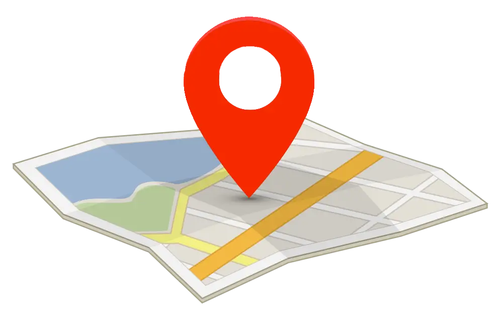 Map Illustration with Red Location Pin