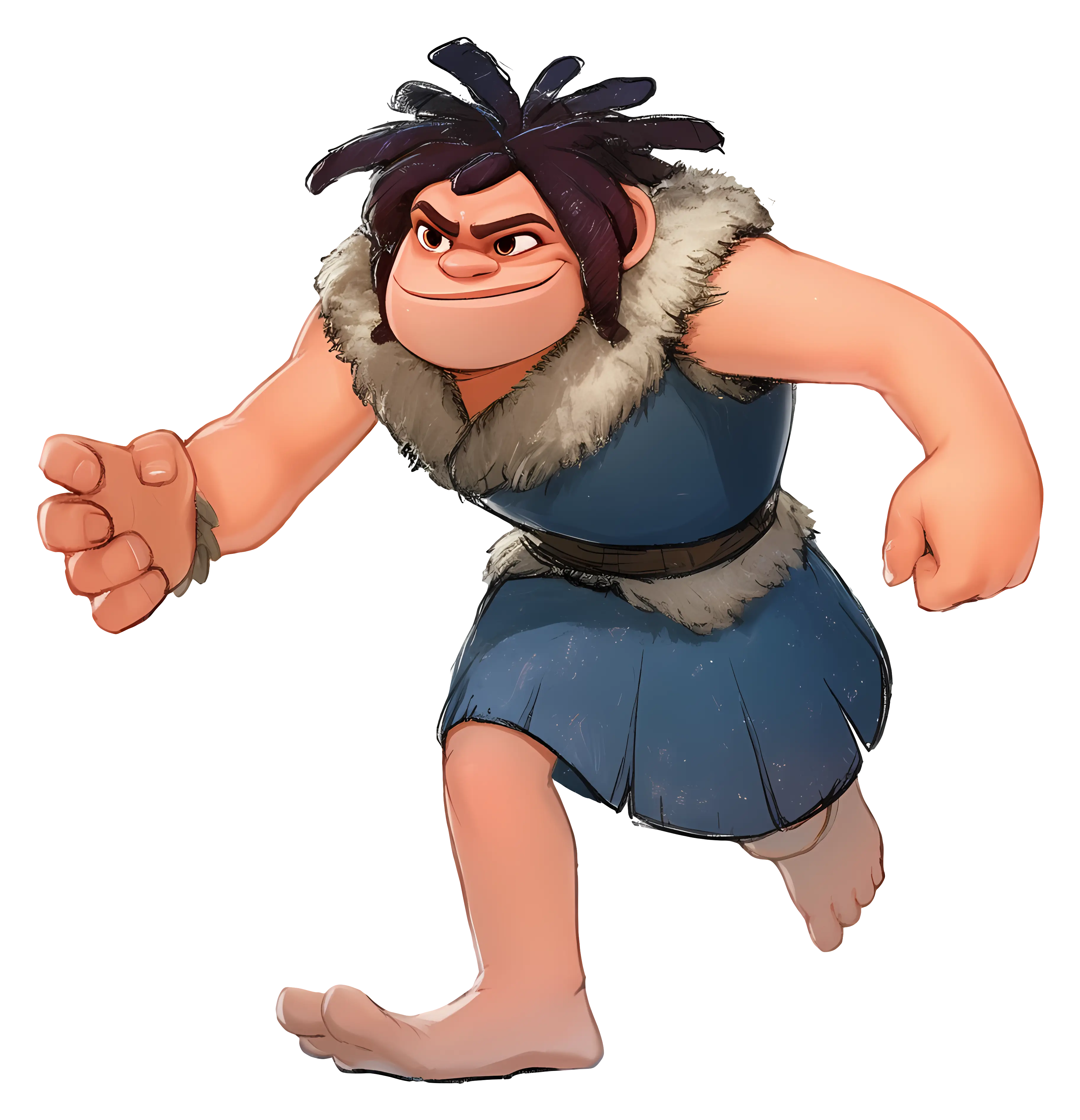 Cartoon Caveman in Action