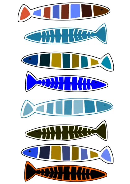 Decorative Colorful Fish Pattern Art