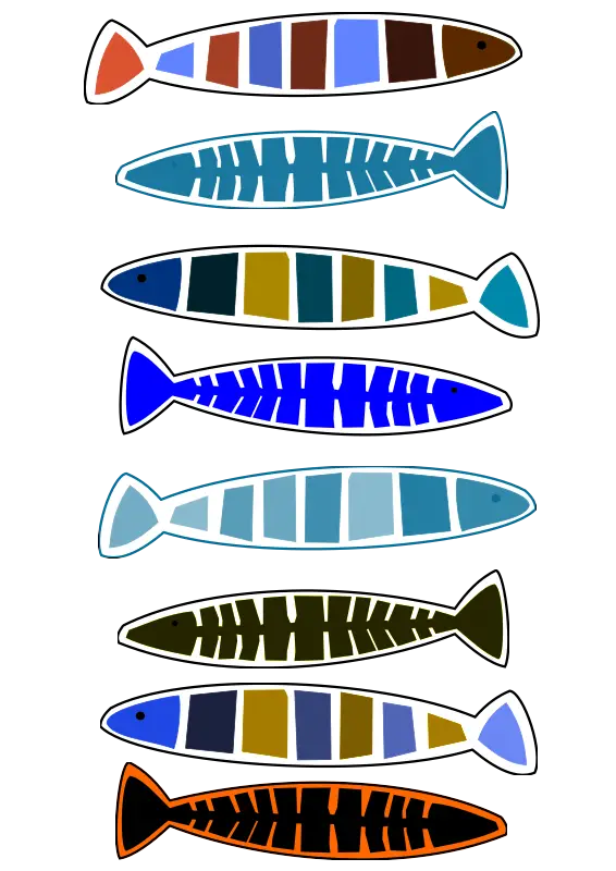 Decorative Colorful Fish Pattern Art