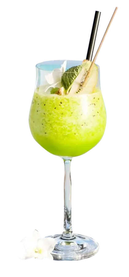 Refreshing Green Fruit Smoothie in Glass