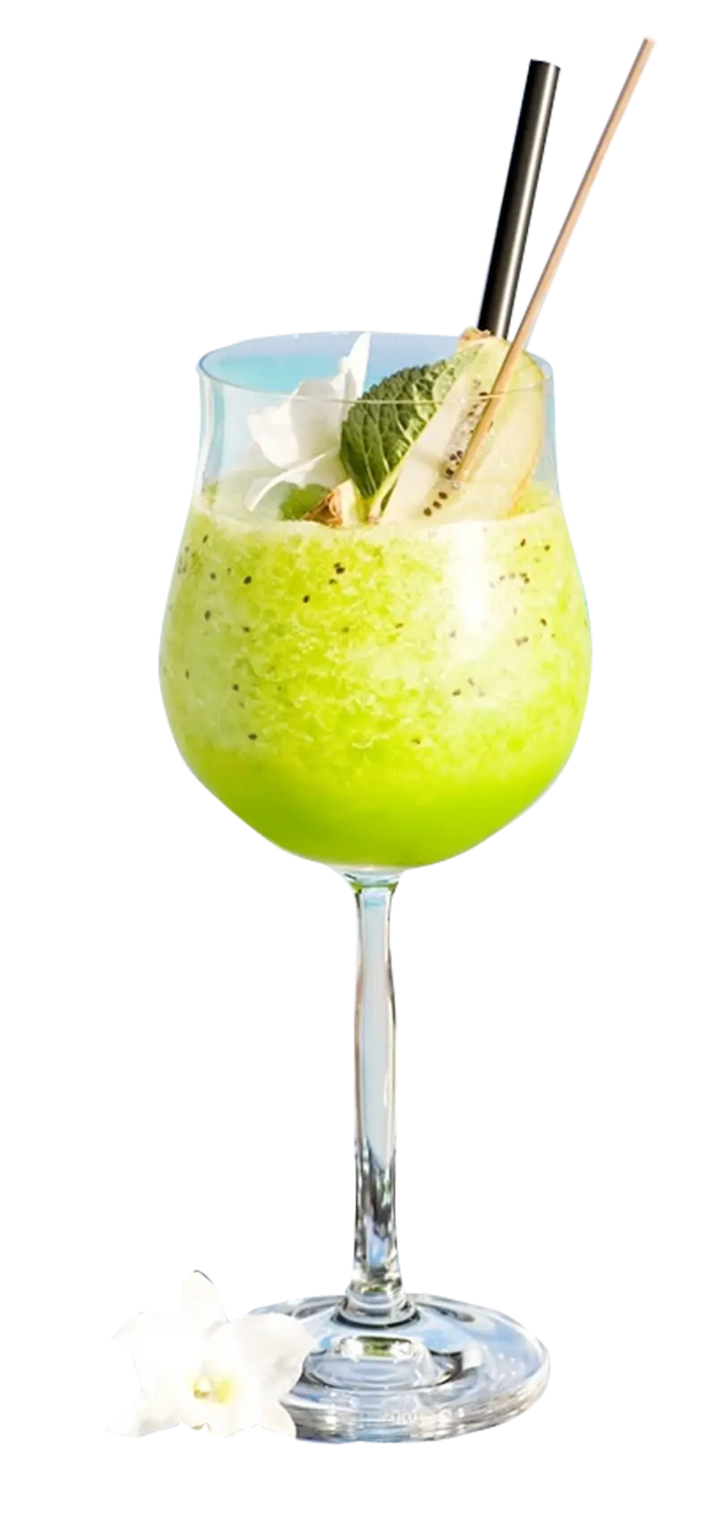 Refreshing Green Fruit Smoothie in Glass