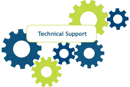 Technical Support Gears Graphic Design