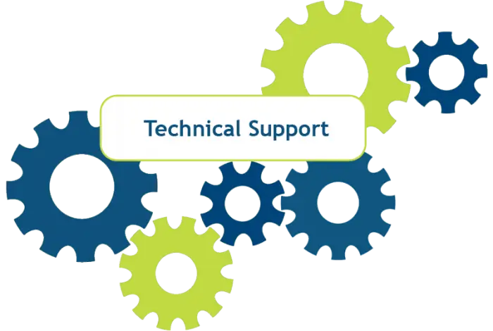 Technical Support Gears Graphic Design
